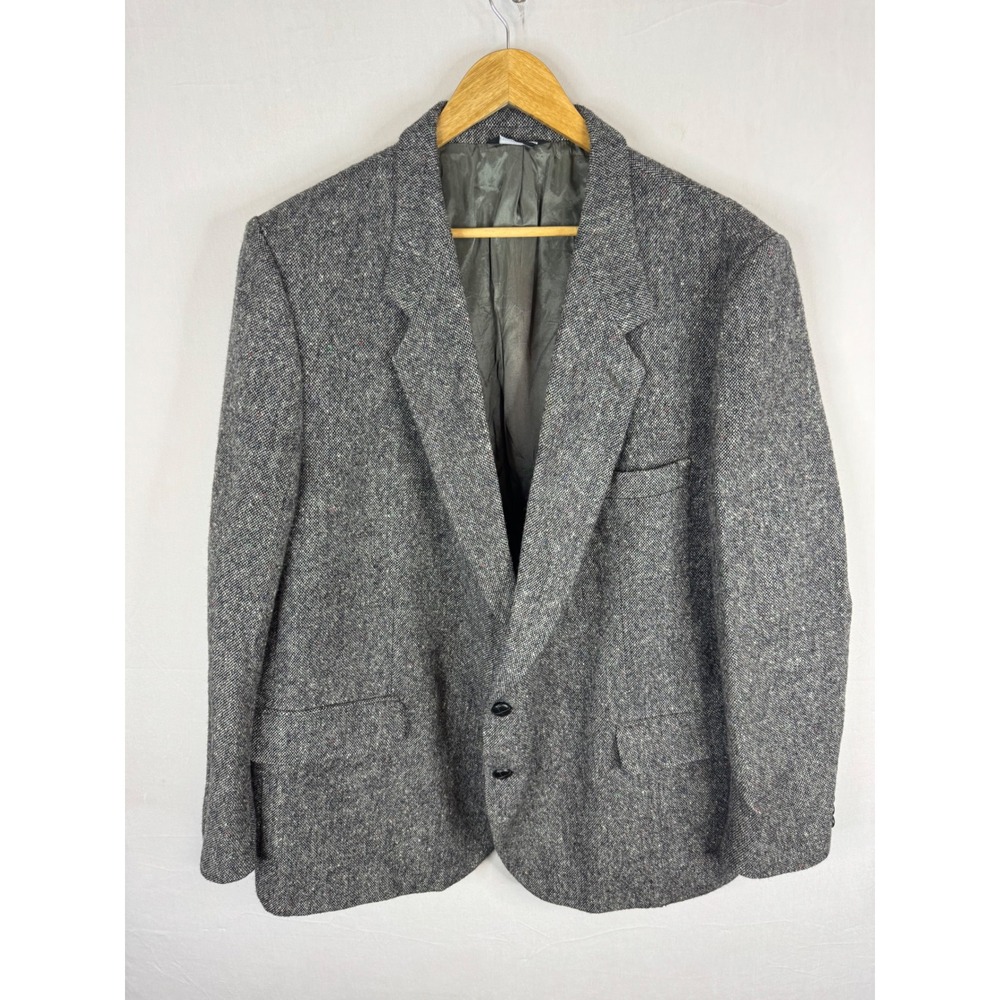 Magee Donegal Irish Tweed Mens Gray Wool Blazer Sport Coat Ireland Size 52 54